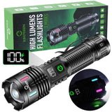 Esgreen Rechargeable Flashlights High Lumens 100000 Single 2 Modes, Super Bright LED Flashlight USB C Long Distance 3280ft, Powerful Long Lasting 10H Heavy Duty Strong Flash Light for Camping Hiking