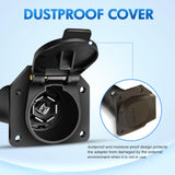 Nilight 7 Pin Round to 7 Way RV Blade Trailer Adapter Connector Wiring Harness Electric Adapter Plug Connector for Semi Truck Commercial Vehicle Pickup Tractor