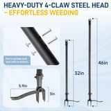 Niulight Stand Up Weed Puller Tool, 46" Adjustable Long Handle with 4-Claw Steel Head, Heavy Duty Weeder for Effortless Root Removal, No Bending or Kneeling