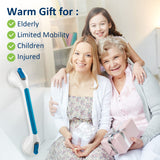 TAILI Shower Grab Bar 2 Pack Suction Grab Bars for Bathtubs and Showers, Heavy Duty Shower Handle Removable Bathroom Safety Grip for Seniors and Elderly, Shower Handrails No Drilling Waterproof, Blue