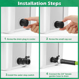 WADEO Cooler Drain Plug Hose Connection Kit with 6FT Garden Hose and Shut Off Valve for Yeti, Rtic Coolers