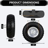 4.10/3.50-4 Flat Free Tire Wheels 10 Inch, (2 PICK) Solid Rubber Puncture Proof Airless Wheels with 5/8" Bearings 2.2" Offset Hub for Hand Truck, Dolly Gorilla Cart, Wheelbarrow, Outdoor Utility Cart