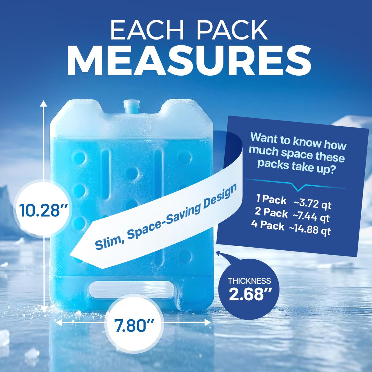 RIDGECOOL 2 Pack Reusable Extra Large Ice Packs for Cooler, Long Lasting Freezer Packs for Camping, Beach, and Road Trips, Cooler Ice Packs BPA-Free Non-Toxic, 10.28"x 7.80"