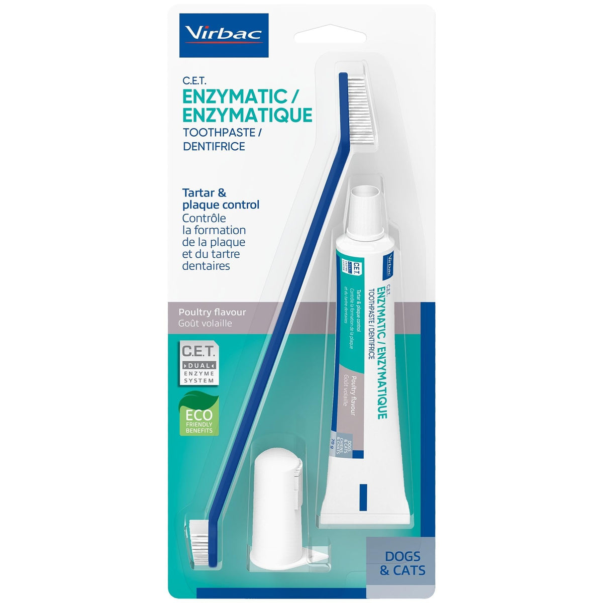 C.E.T. Oral Hygiene Kit for Dogs, Poultry flavor Toothpaste with Toothbrush