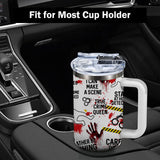 CGMIBAS True Crime Gifts for Women Men - 40oz Funny Crime Scene Tumbler, Stainless Steel Travel Mug for Horror Podcast Fans, Crime Junkie Merch, Christmas Birthday Detective Lover Gift