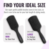Ergo Super Gentle Mini Paddle Brush for Blow Drying - Hair Brushes for Women with Thick or Thin Hair - Dual Hairbrush for Women - Detangler Hair Brush - Gently Detangles Curly or Wet Hair - ERG1000