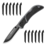 OUTDOOR EDGE 3.5" RazorLite EDC Pocket Knife (Obsidian Black), with Replaceable Blades and Clip, Perfect Carry Knive for Camping, Hunting and Survival, Includes 12 Black Steel Drop Point Blades