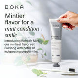 Boka Fluoride Free Toothpaste Nano Hydroxyapatite, Helps Remineralize, Appropriate for Sensitive Teeth, Whitening - for Adult, Kids Oral Care - Refresh Mint Flavor, 4 Fl Oz 3Pk