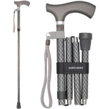 Switch Sticks Walking Cane for Men or Women, Foldable and Adjustable from 32-37 Inches, FSA and HSA Eligible, Engraved Graphite