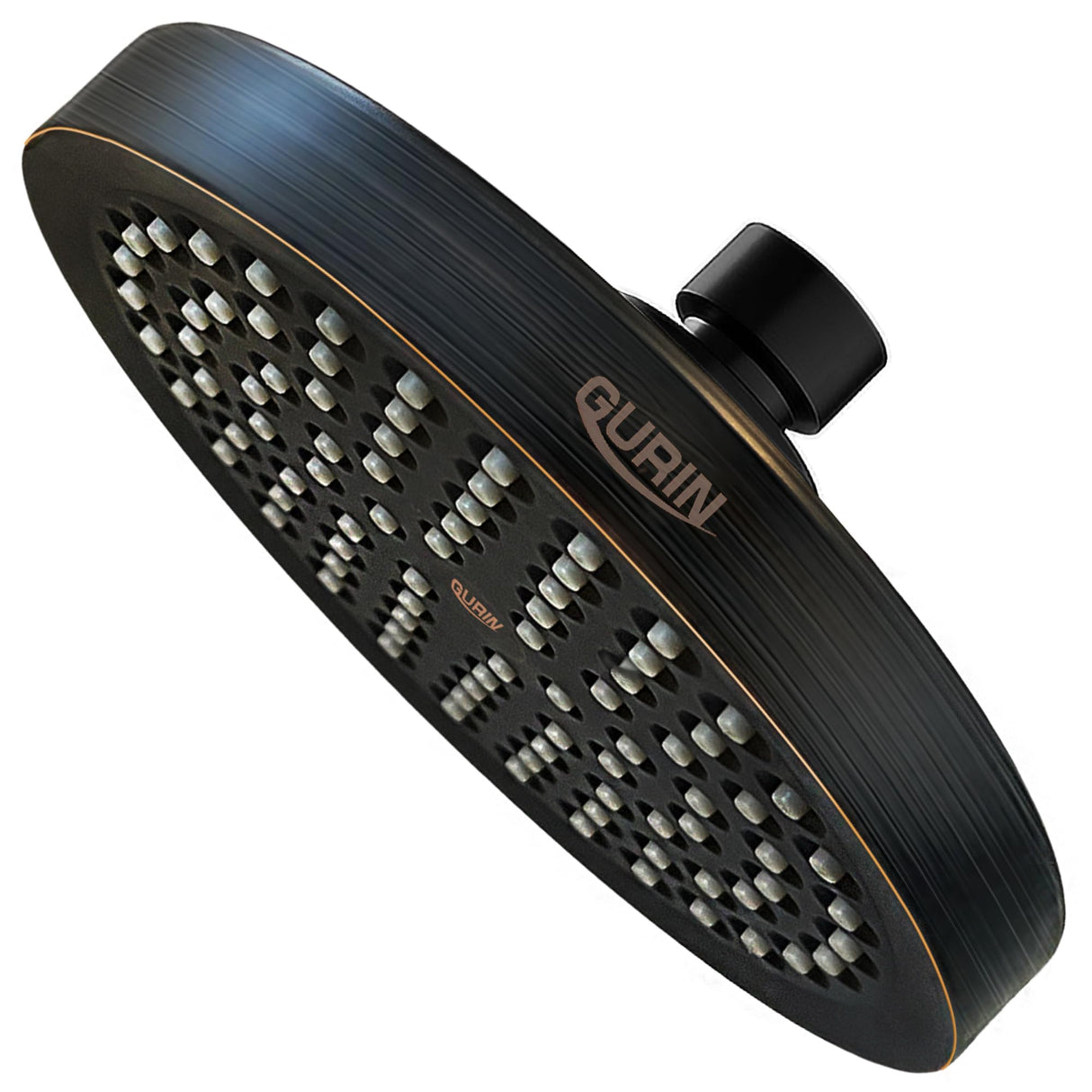 GURIN Shower Head High Pressure Rain, Luxury Bathroom Showerhead with Adjustable Angles, Anti-Clogging Silicone Nozzles - Oil Rubbed Bronze, 6 Inch Round
