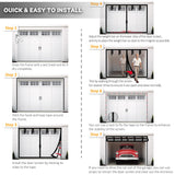 Aurelio TECH Magnetic Garage Door Screen for 1 Car 9x7 ft Single Garage Door Mesh Screen Curtain Cover Kit with Hook and Loop, Black (GSD-0009-07)