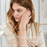 yongder Dainty Adjustable 14K Gold Plated Heart Link Chain Bracelet for Women