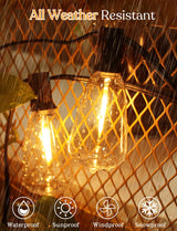 YOYONACY 200FT Outdoor Lights for Patio – Dimmable String Lights for Outside with Remote – LED Hanging Lihgts Waterproof Shatterproof ST38 Edison Bulbs for Backyard Cafe Bistro Porch Christmas Party