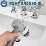 HFLYJPYW Electric Spin Scrubber - Shower Scrubber,Bathroom Scrubber Electric,for Cleaning Tub, Floor, Tile, Window, Sink, Kitchen Cleaning with 6 Electric Cleaning Brush Head (8)
