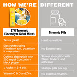 ZYN Electrolyte Drink Mix Hydration Packets, Electrolytes Powder, Hydration Packets w/Turmeric Curcumin, Vitamin C, Vitamin D, Zinc, Hydrate Electrolyte Powder Packets for Wellness, Variety Pack of 8
