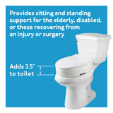 Carex Elongated Hinged Toilet Seat Riser, Adds 3.5 Inches of Height to Toilet, 300 Pound Weight Capacity, Raised Toilet Seat