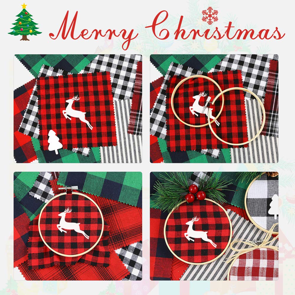 Caydo 24 Pieces 4 Inch Embroidery Hoops Bulk Wholesale Cross Stitch Hoop Ring for Embroidery, Art Craft Handy Sewing and Christmas Decoration