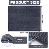Storystore 3' x 5' Front Door, Mat Heavy-Duty Commercial Mat for Indoor/Outdoor Entryways, Non Slip Rubber Backing Low Profile for Entrance Home Office, Patio & Garage(Gray)