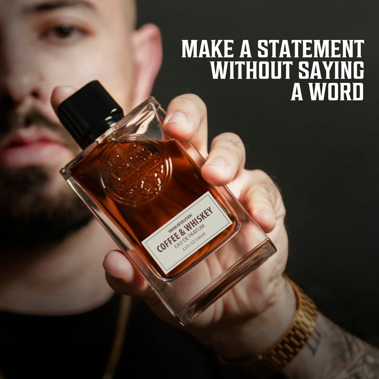 Viking Revolution Coffee and Whiskey Cologne for Men - Eau de Parfum - Earthy Perfume with Notes of Roasted Coffee, Aged Whiskey, Sandalwood, Cedar, Patchouli, Vanilla - Gifts for Men 3.5 Fl Oz