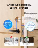 eufy Security Video Smart Lock E330, 3-in-1 Camera+Doorbell+Fingerprint Keyless Entry Door Lock, Smart Built-in Wi-Fi Deadbolt for Front Door, Auto Lock, 8 GB Built‑in Storage, Easy Installation