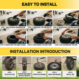 2-Pack 16"x 4.80/4.00-8 Universal Replacement Pneumatic Tire and tube-TR13 Straight Valve Stem,435LBS Load,for TRUPER Wheelbarrow,Yard Trailer,Mower,Hand Truck,Garden Trailer,Utility Cart,Wagon