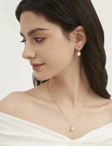 Mameloly Pearl Earrings for Women Trendy CZ 10MM Pearl Drop Earrings