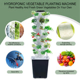 JPWDDWYT Hydroponics Tower Indoor Growing System Vertical Garden Planter Indoor Smart Garden Kit with Pump and Movable Water Tank Vegetable Plant Gift for Gardening Lover (35-Plants)
