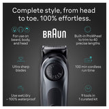 Braun All-in-One Style Kit Series 5 5490, 9-in-1 Trimmer for Men with Beard Trimmer, Body Trimmer for Manscaping, Hair Clippers & More, Ultra-Sharp Blade, 40 Length Settings, Waterproof