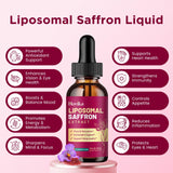 Liposomal Saffron Supplements - 88.5mg Saffron Extract Liquid Drops with L-Theanine, Chamomile, Vitamin C, B6, B12 & D3 for Antioxidant, Immune, Mood, Energy, Focus & Sleep - 2 Fl Oz Strawberry Flavor