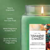 Yankee Candle Shimmering Christmas Tree Scented Candle, 22oz Large Jar with up to 150 Hour Burn Time, Giftable, Holidays