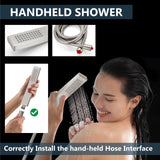 Aolemi Shower Faucet Set Rain Shower System with Handheld Spray Bathroom Shower Combo Rough-in Valve and Shower Trim Kit Included Brushed Nickel 8 Inch Wall Mount Shower Head