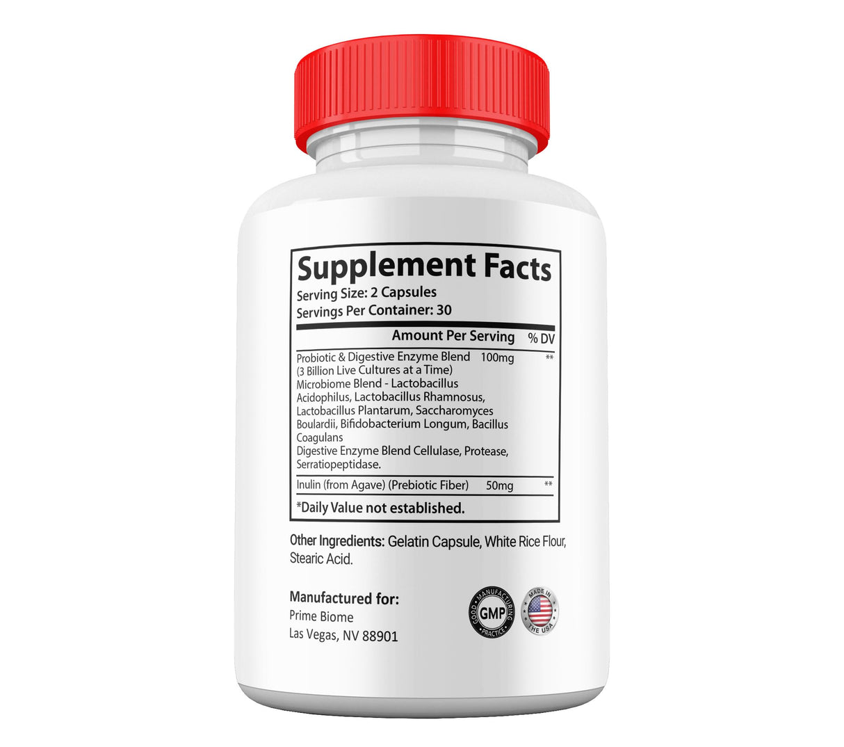 Gold Nutra (2 Pack) Prime Biome Pills, Prime Biome All Natural Supplement Skin and Gut Probiotics Capsules, 2 Month Supply