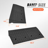 DNA MOTORING 6.3" Rise Rubber Curb Ramp Heavy Duty Loading Driveway Ramp Threshold Ramp 38.5 in L x 19.6 in W x 6.3 in H for Loading Dock, Warehouse, Wheelchair, Motorcycles, Cars, TOOLS-00652