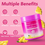 Her Juicy Feminine Probiotics Gummies,Women's Health - Supports ph Balance,with Slippery Elm, Prebiotics & Lactobacillus Blend, Immune System, Pineapple Flavor-60 Gummies
