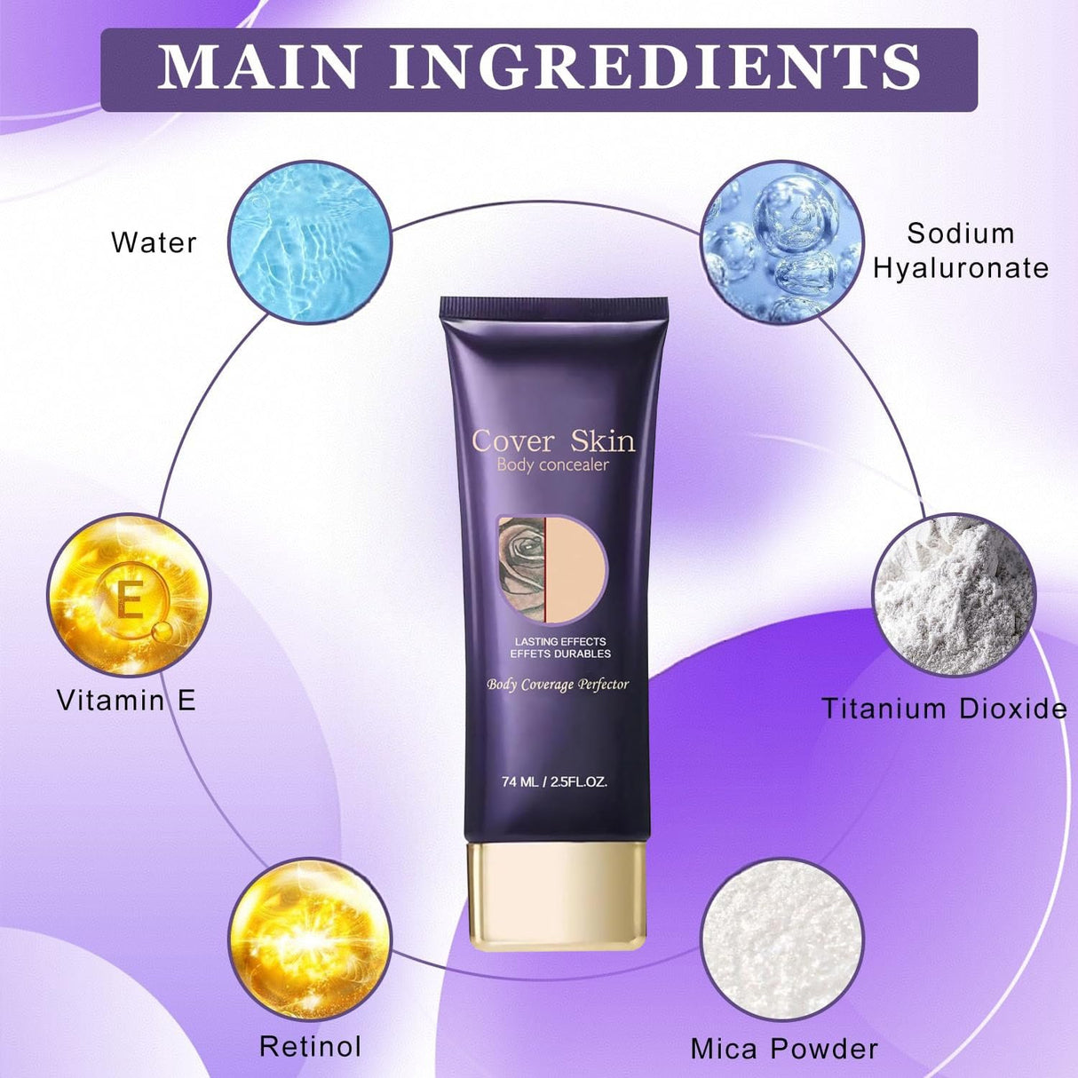 2 Pcs All Over Complexion Perfector,tattoo cover-up makeup waterproof, Transfer-Resistant Body Makeup, Body Coverage Perfector, Long Last Body Foundation