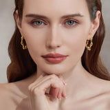 Cicy Bell 18k Gold Plated Earrings for Women Trendy Irregular Waterdrop Melting Liquid Cubic Zirconia Statement Drop Earrings Jewelry Gifts