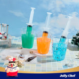JOLLY CHEF 60 Pack Party Jelly Halloween Shot Syringes, Medium 1.5 oz Container with Lid, Perfect for Plastic Shot Glasses Thanksgiving Christmas