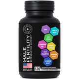 Fertility Supplements for Men - Zinc, Maca, Ashwagandha, L-Arginine - Male Vitality Conception for Him - Count and Motility Pregnancy Aid - Vitamins and Male Fertility Support Supplement - 120 Pills