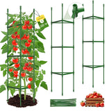 MQHUAYU 3 Pack Tomato Cages for Garden,Up to 51.2Inch Tomato Cage Trellis-Upgraded Hexagon Connector,Heavy Duty Adjustable Tomato Stake Support for Raised Garden Bed