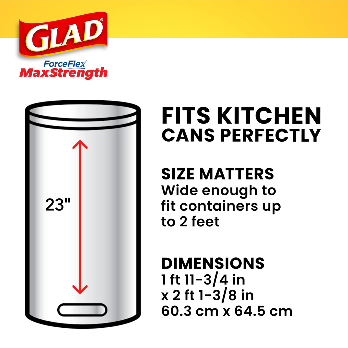 Glad ForceFlex MaxStrength with Clorox Trash Bags, 13 Gal, Mountain Air, 90 Ct, Pack May Vary