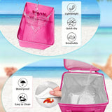 XYFuuee 2-in-1 Cooler Organizer Insert for X Large Bogg Bag Accessories, PEVA Leak-Proof Ice Chest, Lightweight Mesh Divider Inserts Pouch with 4Fastener for XL Bog Beach Rubber Tote, Hot Pink