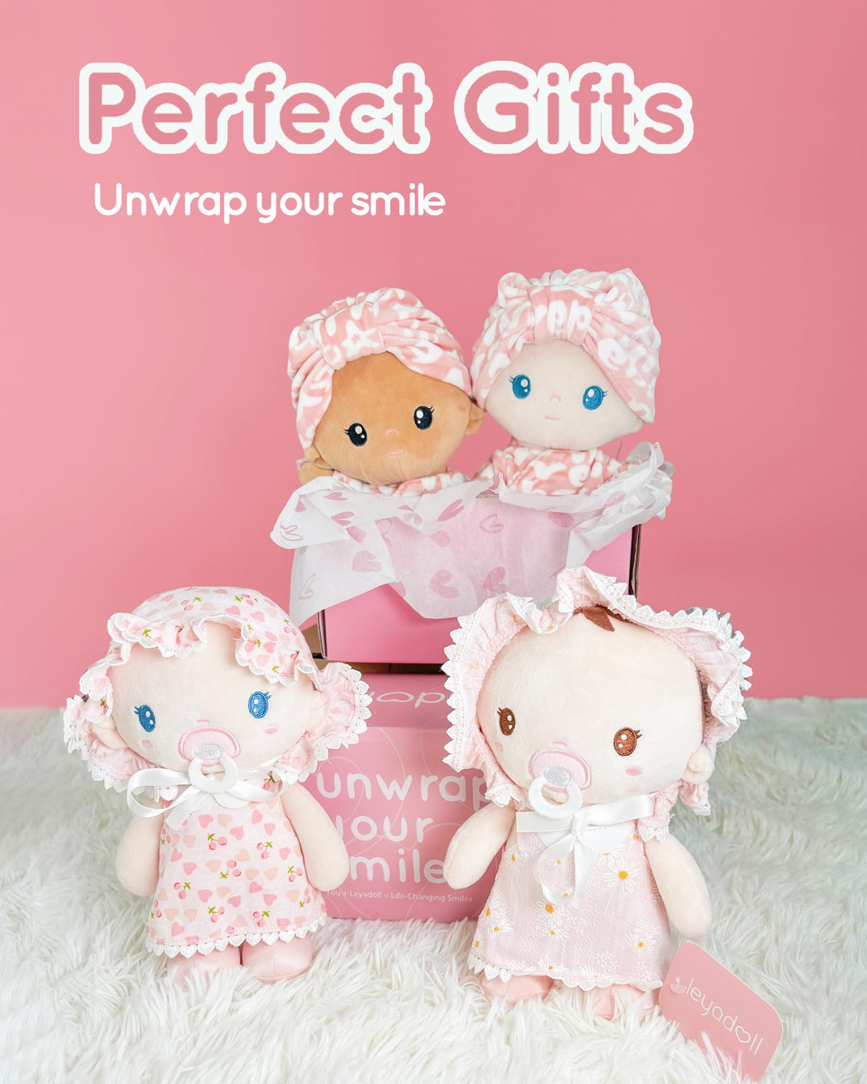 LeyaDoll Soft Baby Doll Toys (9''), My First Baby Rag Doll for 1 Year-Old Girl Birthday Gift, Christmas Plush Toys Gift for Toddler Kids Infants-Pudding Baby