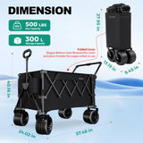 SUNNYFEEL 550LBS Push Pull Foldable Wagon with Tailgate & Big Wheels