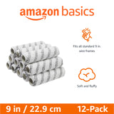 Amazon Basics Microfiber Paint Roller Covers for Painting Walls, Ceilings and House, Smooth Finish, Washable, 9" x 3/8", 12-Pack