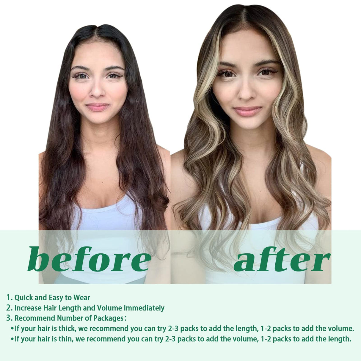 GOO GOO Clip in Hair Extensions Real Human Hair, Remy Human Hair Extensions Clip ins for Women, Natural Human Hair, 18inch 120g 7Pcs, 4/26/4 Balayage Chocolate Brown to Honey Blonde