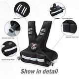 FUFF Adjustable Weighted Vest for Adult, 20-32lb Vest with 6 Ironsand Weights for Strength Training, Large Weight Vest with Reflective Strip for Men & Women
