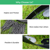2-Inch x 100 FT Landscape Edging Border with 150 Stakes, Plastic Edging for Landscaping Garden Edging Border, Flexible Landscaping Edging for Garden Flower Beds Yard Lawn Pathway Paver (Black)