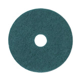 Boardwalk Heavy-Duty Scrubbing Floor Pads, 17" Diameter, Green, 5/Carton