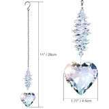 Shario 45mm Clear Glass Heart Crystal Ball Prism Pendant, Suncatcher for Windows, Outdoor Garden Hanging Décor, Gifts for Women, Mom