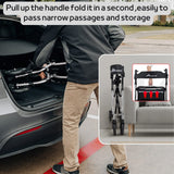 Henmnii Rollator Walker for Seniors, Lightweight Foldable All Terrain Rolling Walker with seat, Aluminum Walkers with 8 inch Rubber Wheels, Handles and Backrest for Seniors and Adult